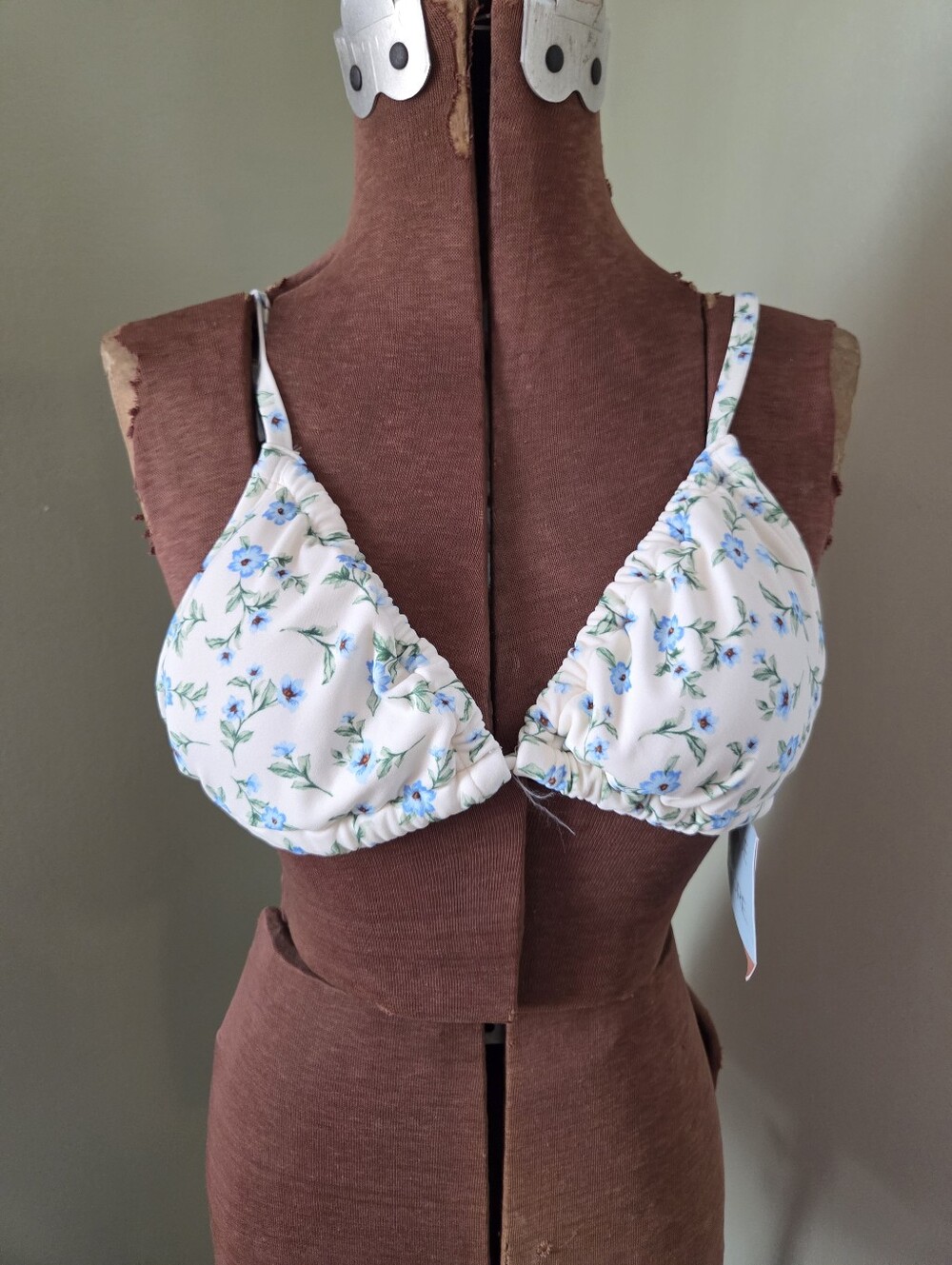 New Shade & Shore Small Blue Floral Bikini Top